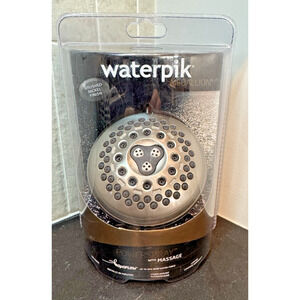 NEW WATERPIK Optiflow Massage 7 Settings Showerhead Brushed Nickel IDC-739